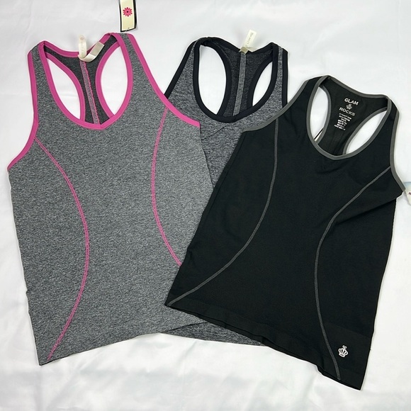 New Bundle Of Three Athletic Women’s One Size Racerback Tank Tops - Picture 1 of 8
